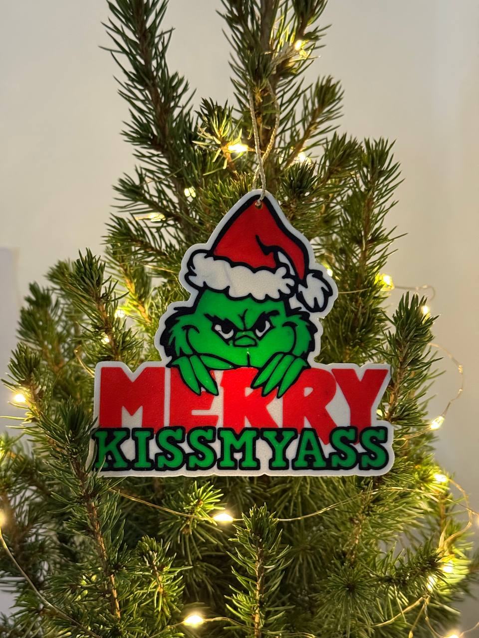 Grinch Kiss My Ass Karácsonyfa Dísz