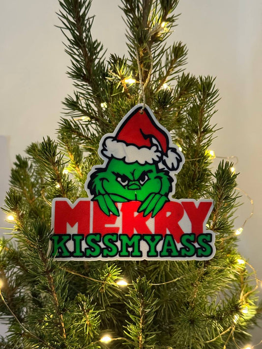 Grinch Kiss My Ass Karácsonyfa Dísz